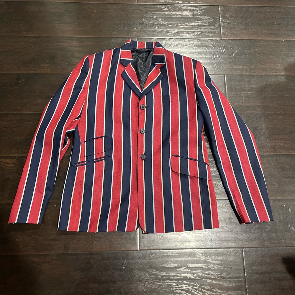 Madcap England Striped Red and Blue Men's Blazer Size 40 Retro 1960 Nautical